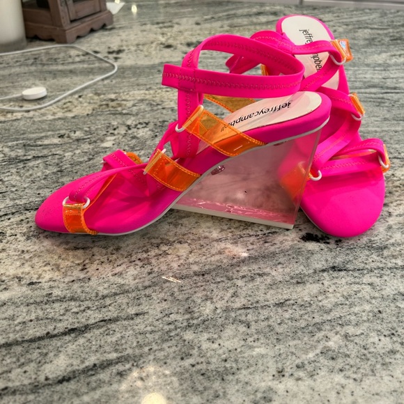Jeffrey Campbell Hot Pink Wedges. Never Worn. Size 6.5 - Picture 1 of 4